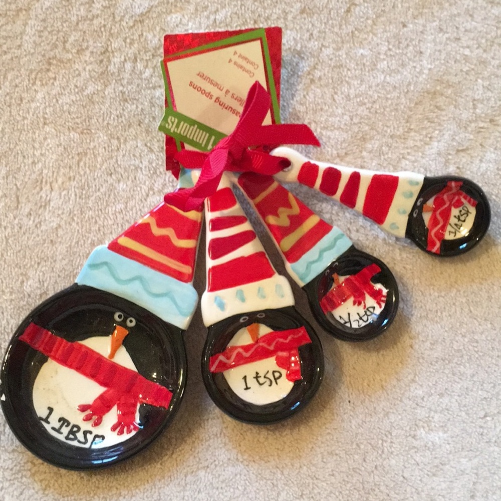 Pier 1 Imports Penguin Measuring Spoon Set NWT